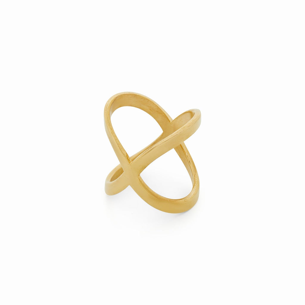 X Ring Plated in 18K Gold
