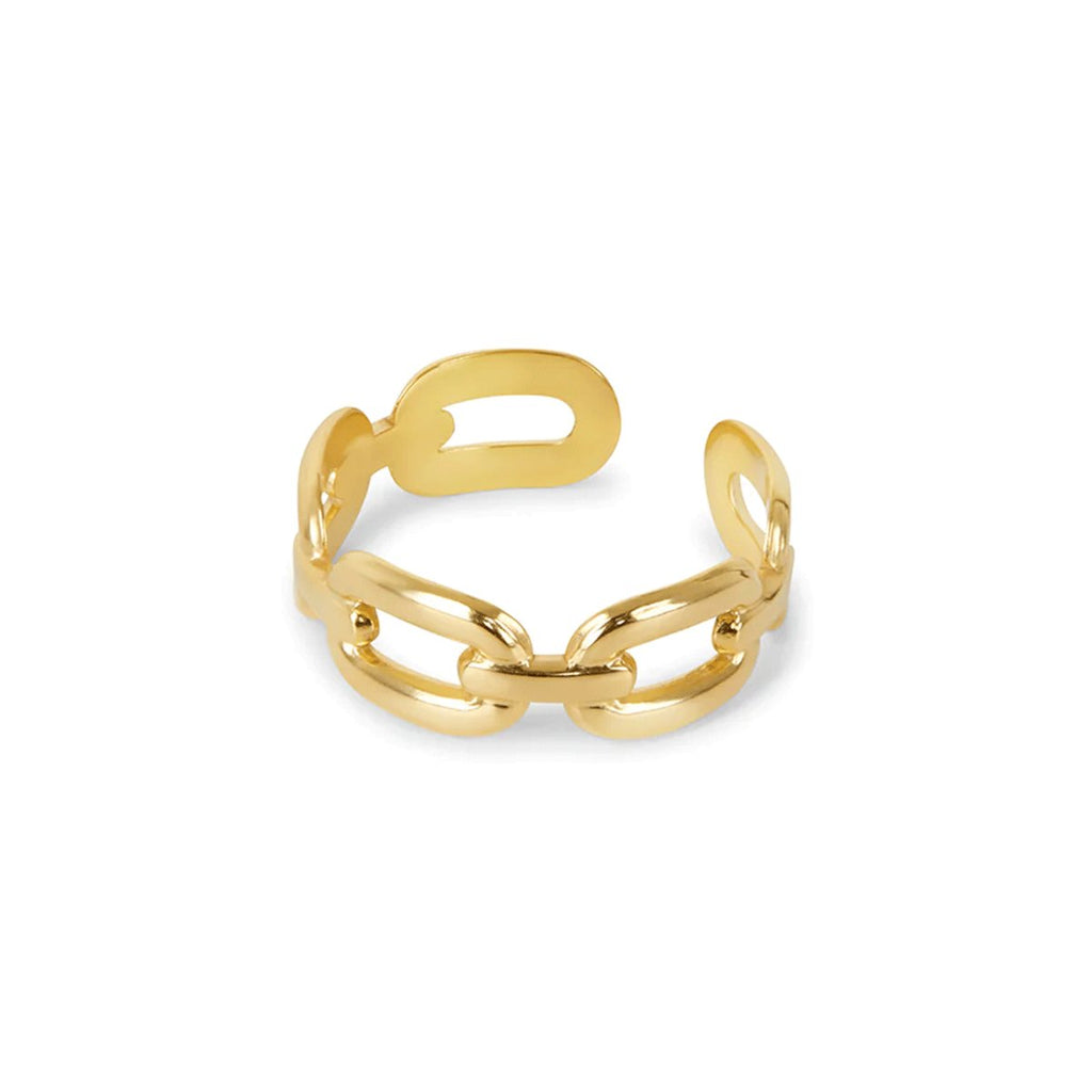 Adjustable Ring Link Plated in 18K Gold