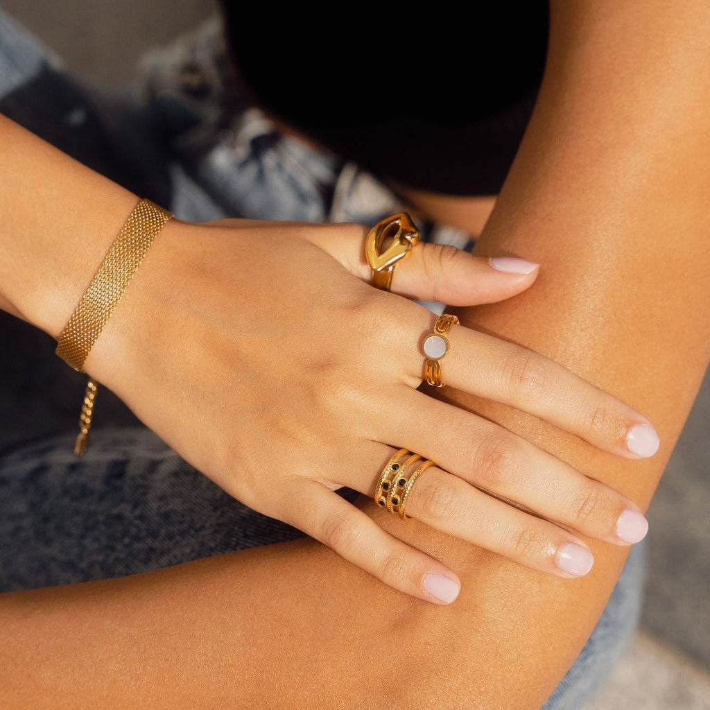 Adjustable Melina Ring Plated in 18K Gold