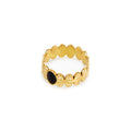 Adjustable Onyx Stone Ring Plated in 18k Gold