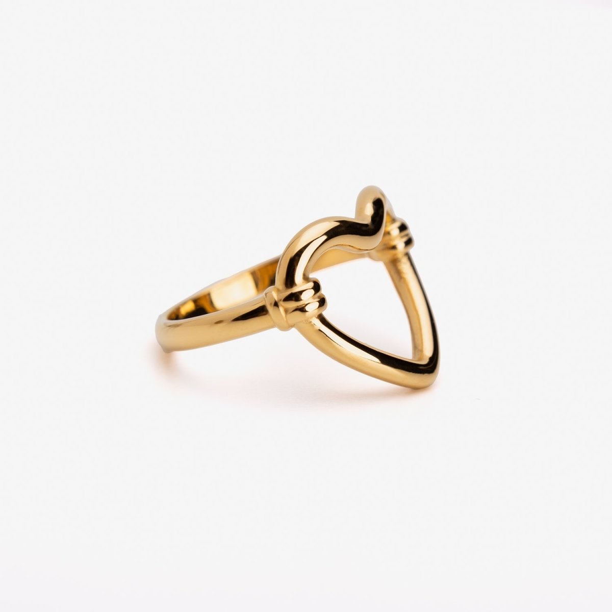 Hollow Heart Ring Plated in 18k Gold