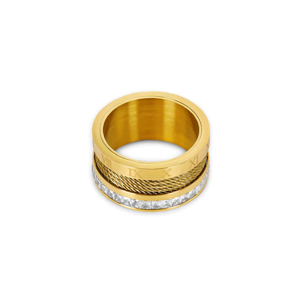 Gold-Plated Wire Ring with Crystals