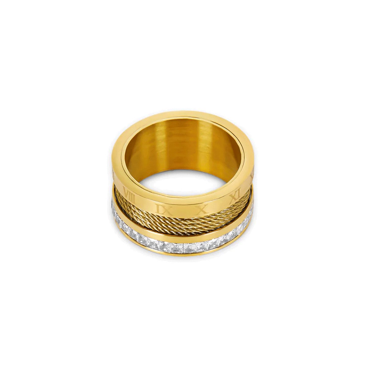 Gold-Plated Wire Ring with Crystals