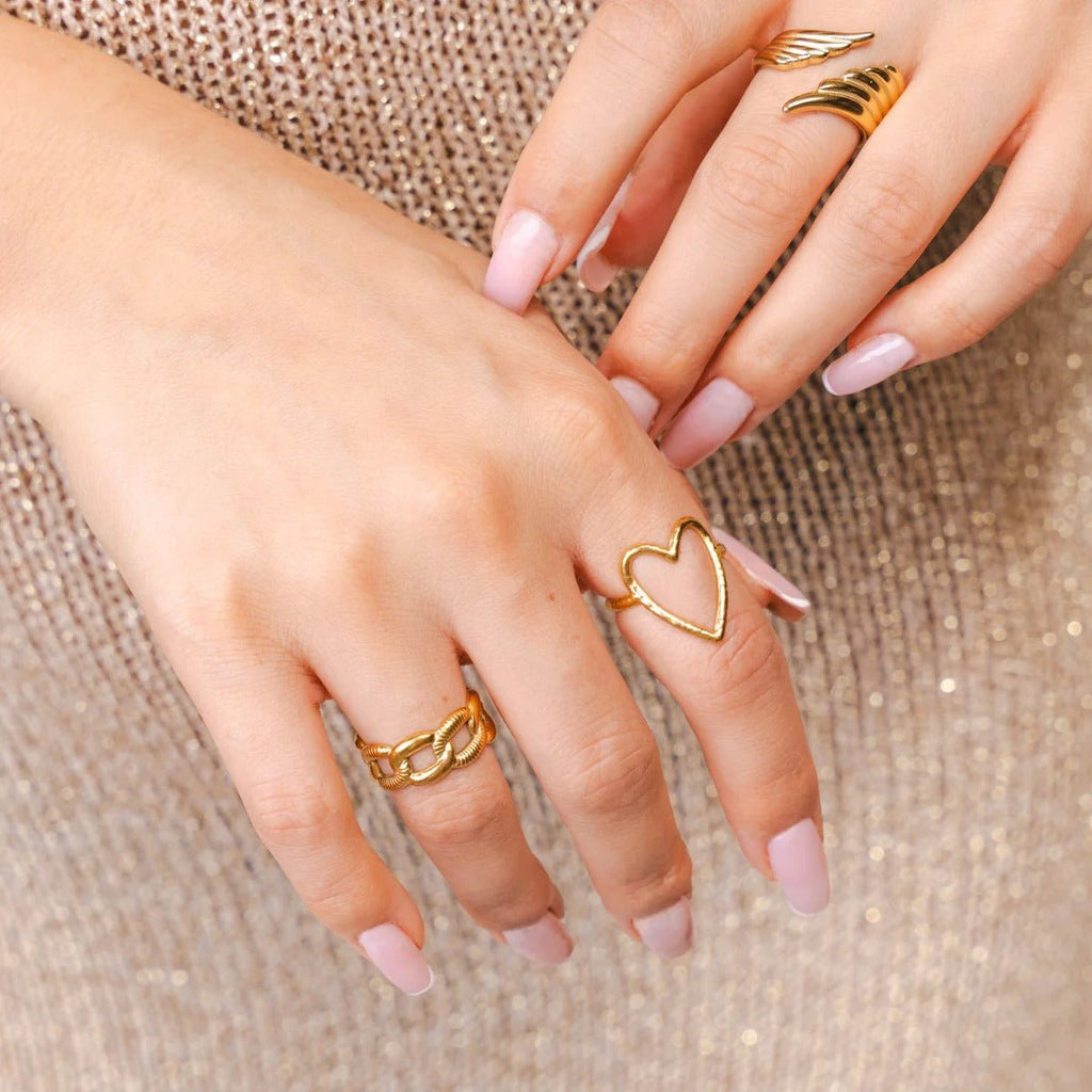 Adjustable Wings of Freedom Ring Plated in 18K Gold