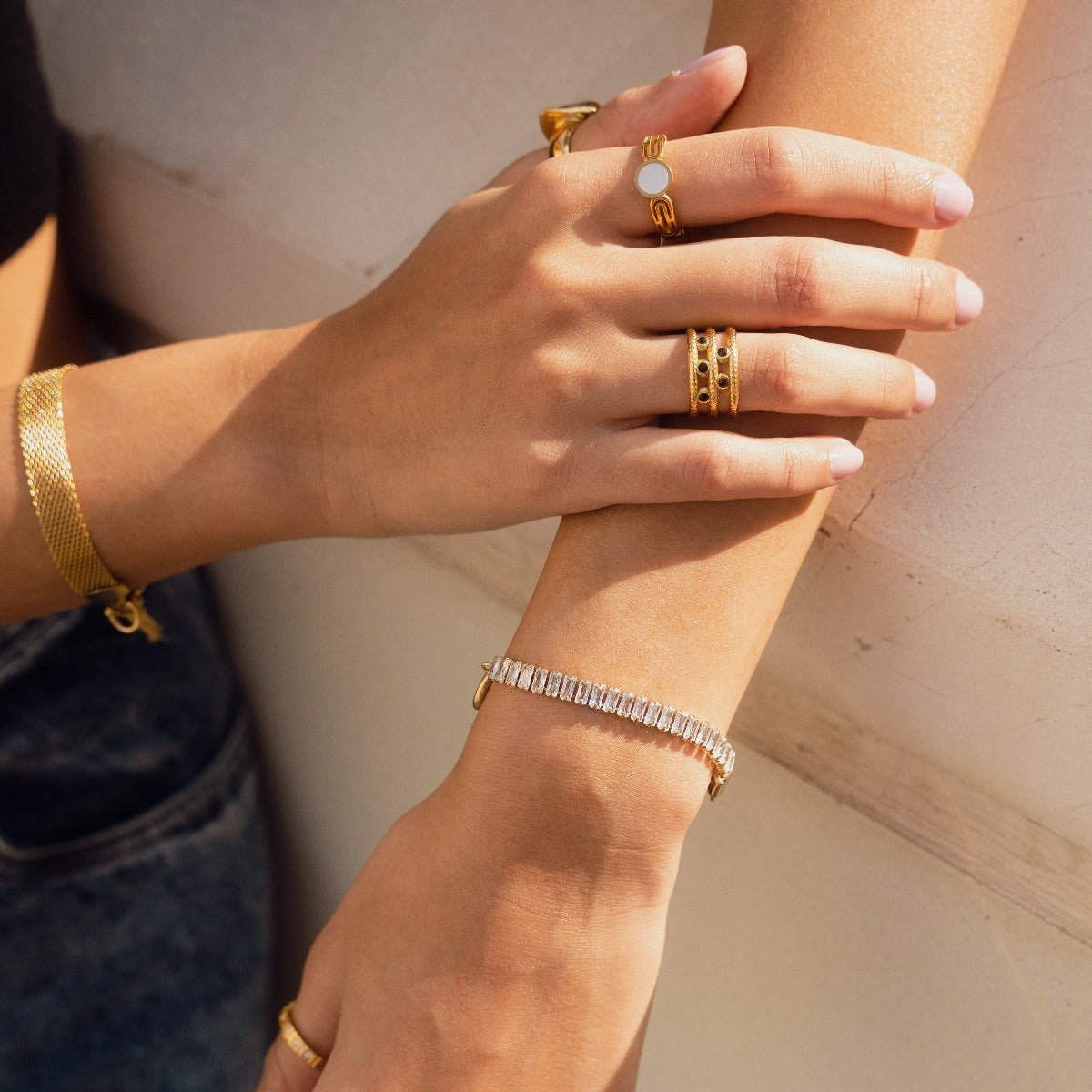 Athena Ring Mother of Pearl Gold Plated 18K