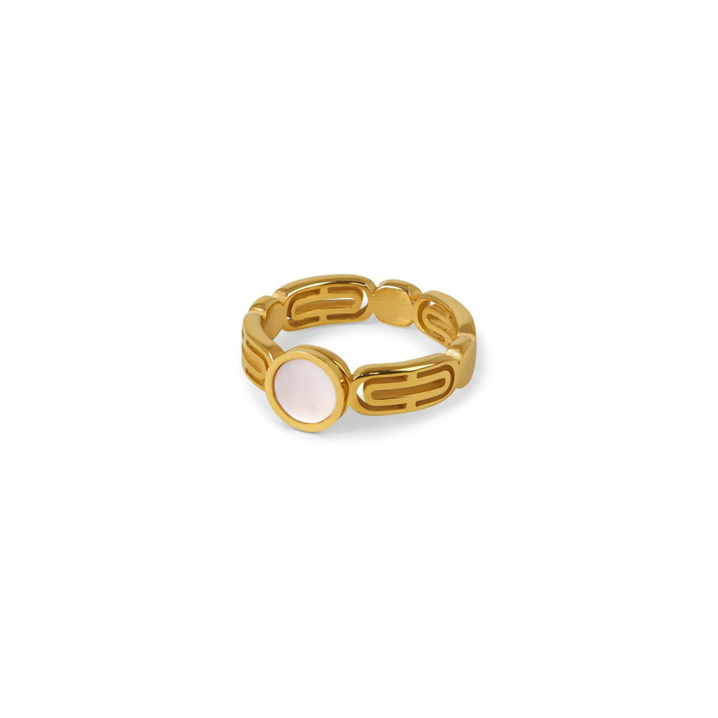 Athena Ring Mother of Pearl Gold Plated 18K
