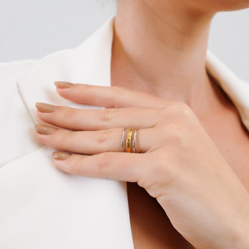 Adjustable Aura Ring with Gold and Silver Plating