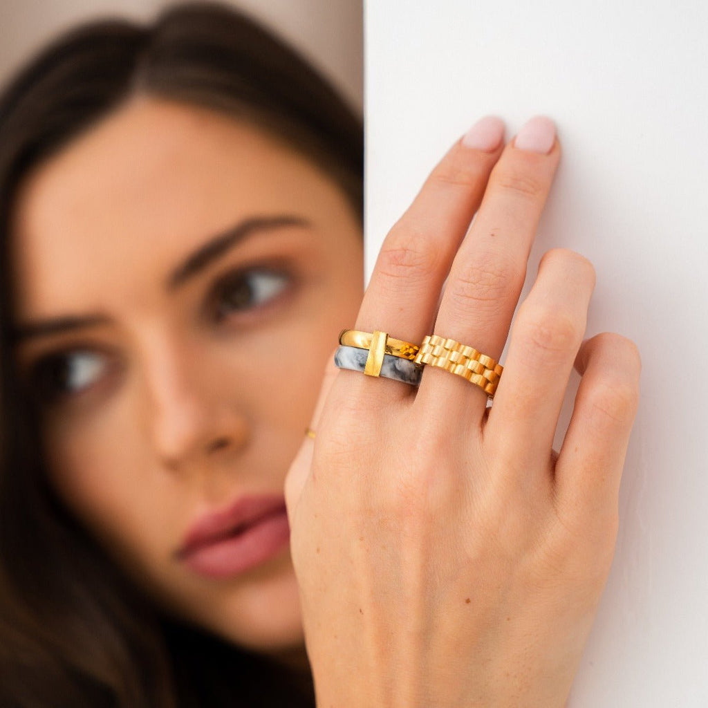 Rich Layered Ring Plated in 18K Gold