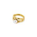 Solitaire Pearl Catalina Ring Plated in 18k Gold
