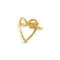 Adjustable Hollow Heart Ring Plated in 18K Gold
