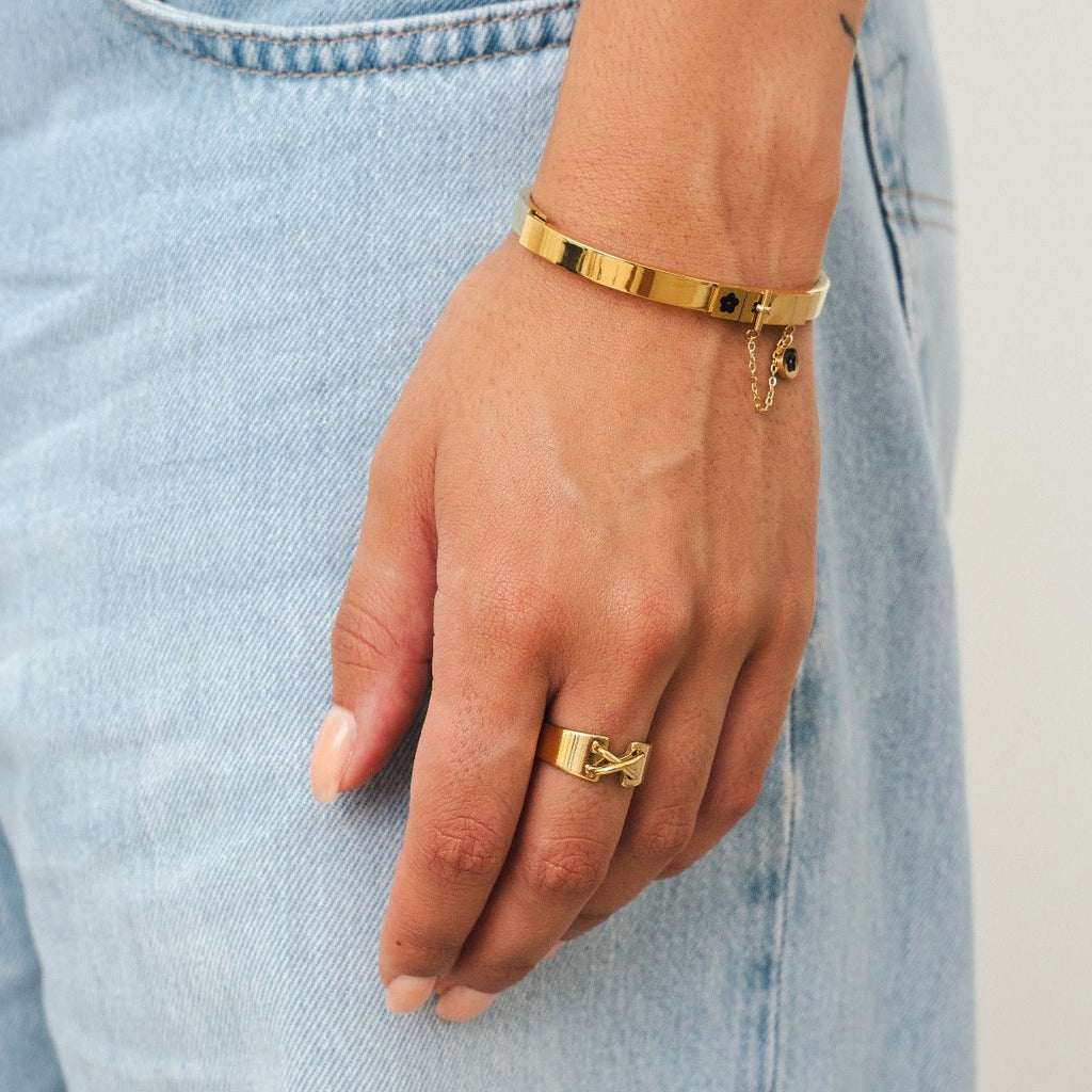 18K Gold Plated Corset Ring