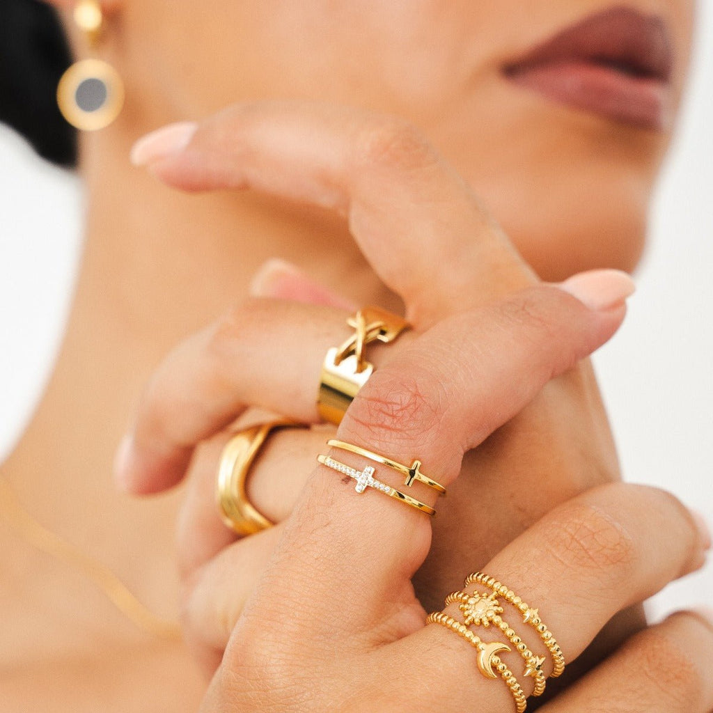 Gold-Plated 18k Cruz Ring