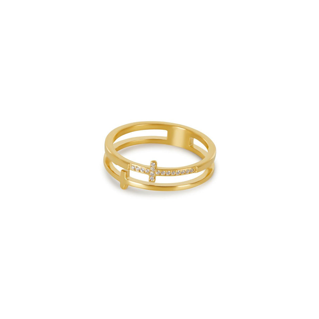 Gold-Plated 18k Cruz Ring