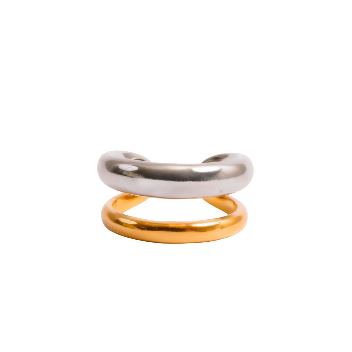 Adjustable Duality Ring with Gold and Silver Mix