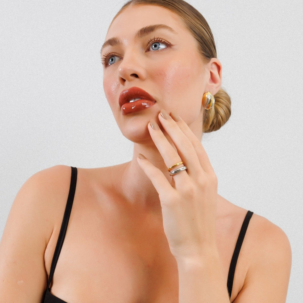 Adjustable Duality Ring with Gold and Silver Mix