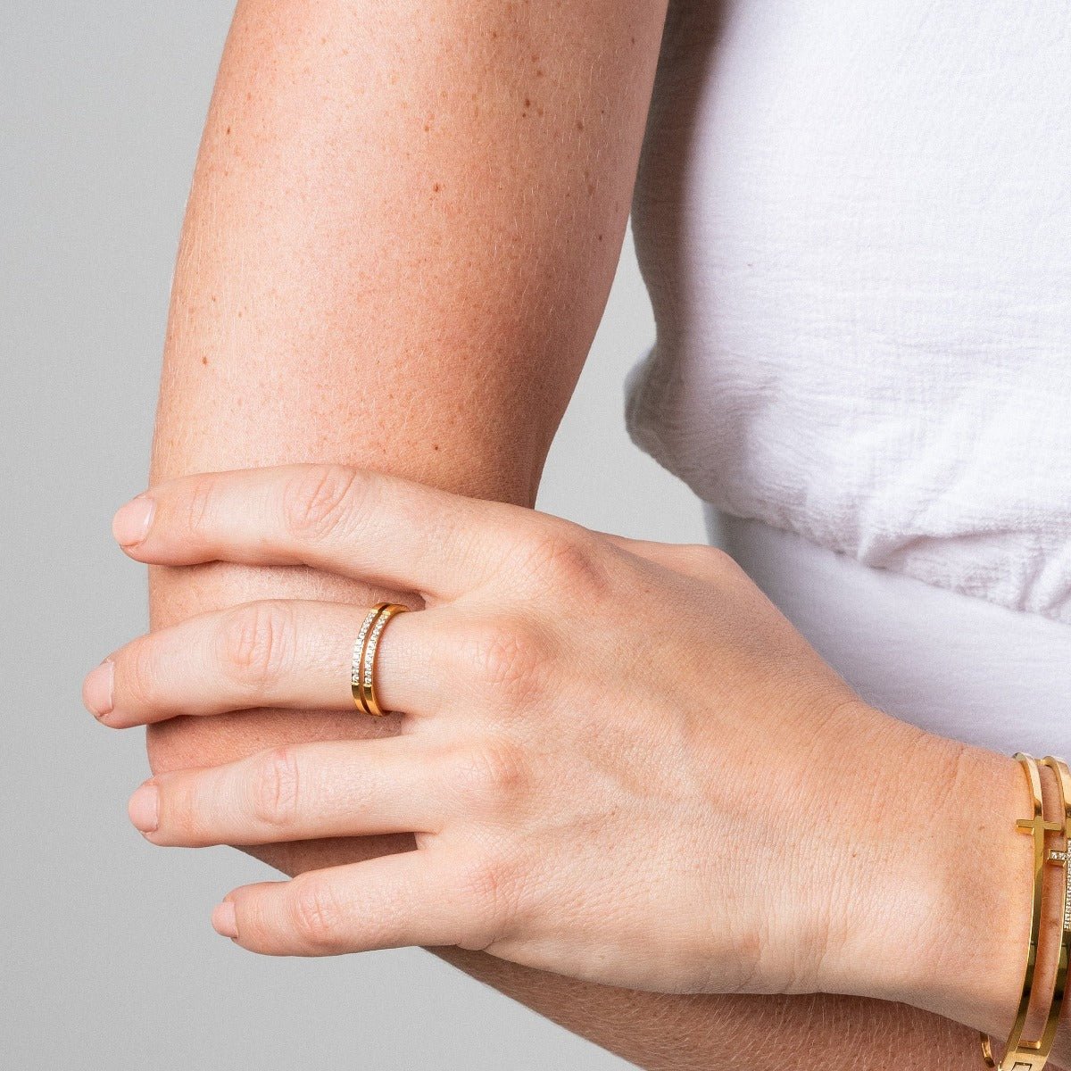 Double Layer Ring Plated in 18k Gold