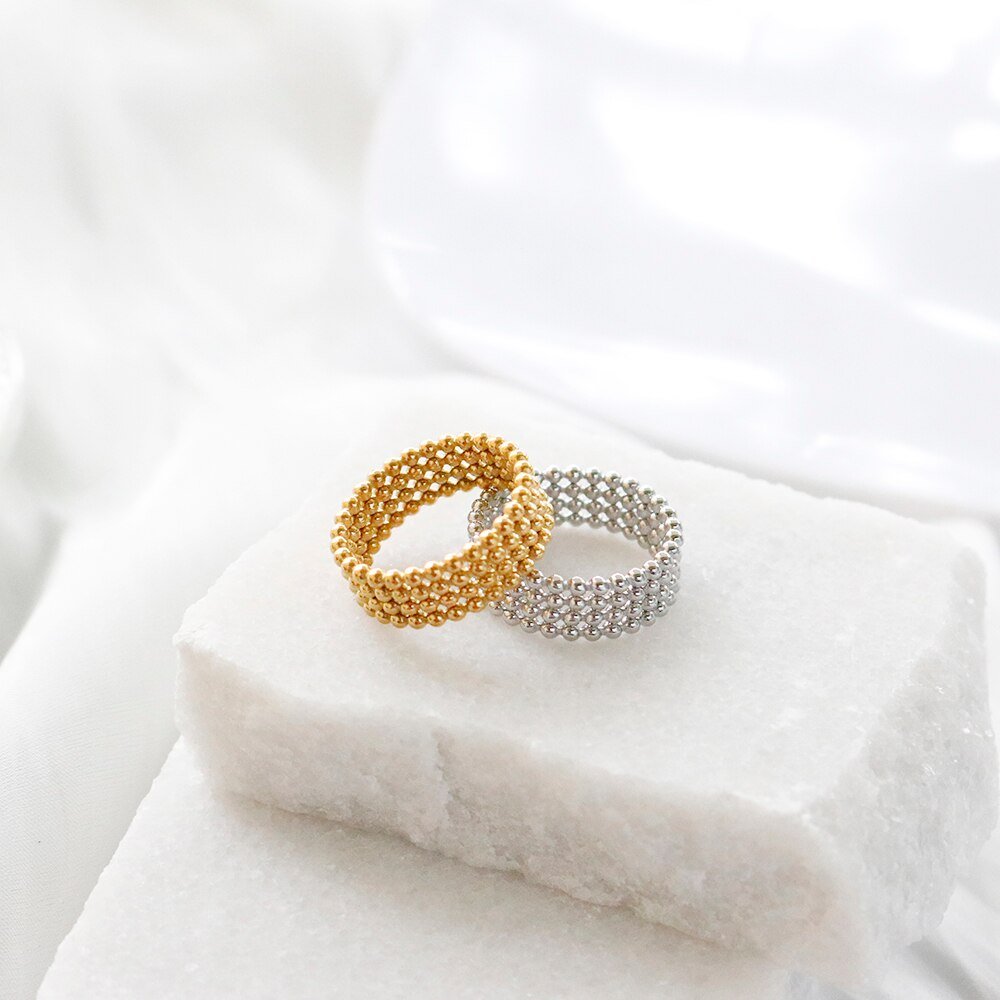Iconic Bead Ring Gold Plated 18K