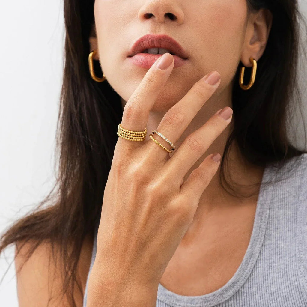 Iconic Bead Ring Gold Plated 18K