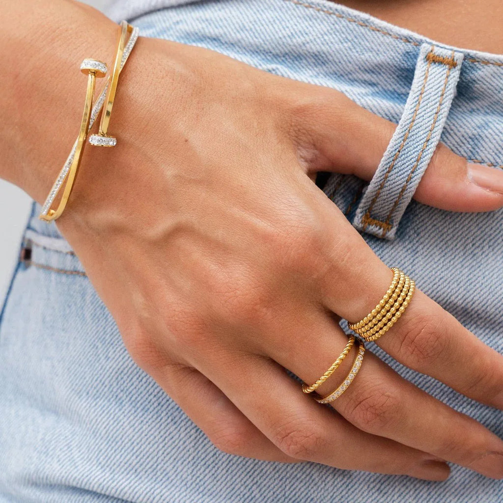 Iconic Bead Ring Gold Plated 18K