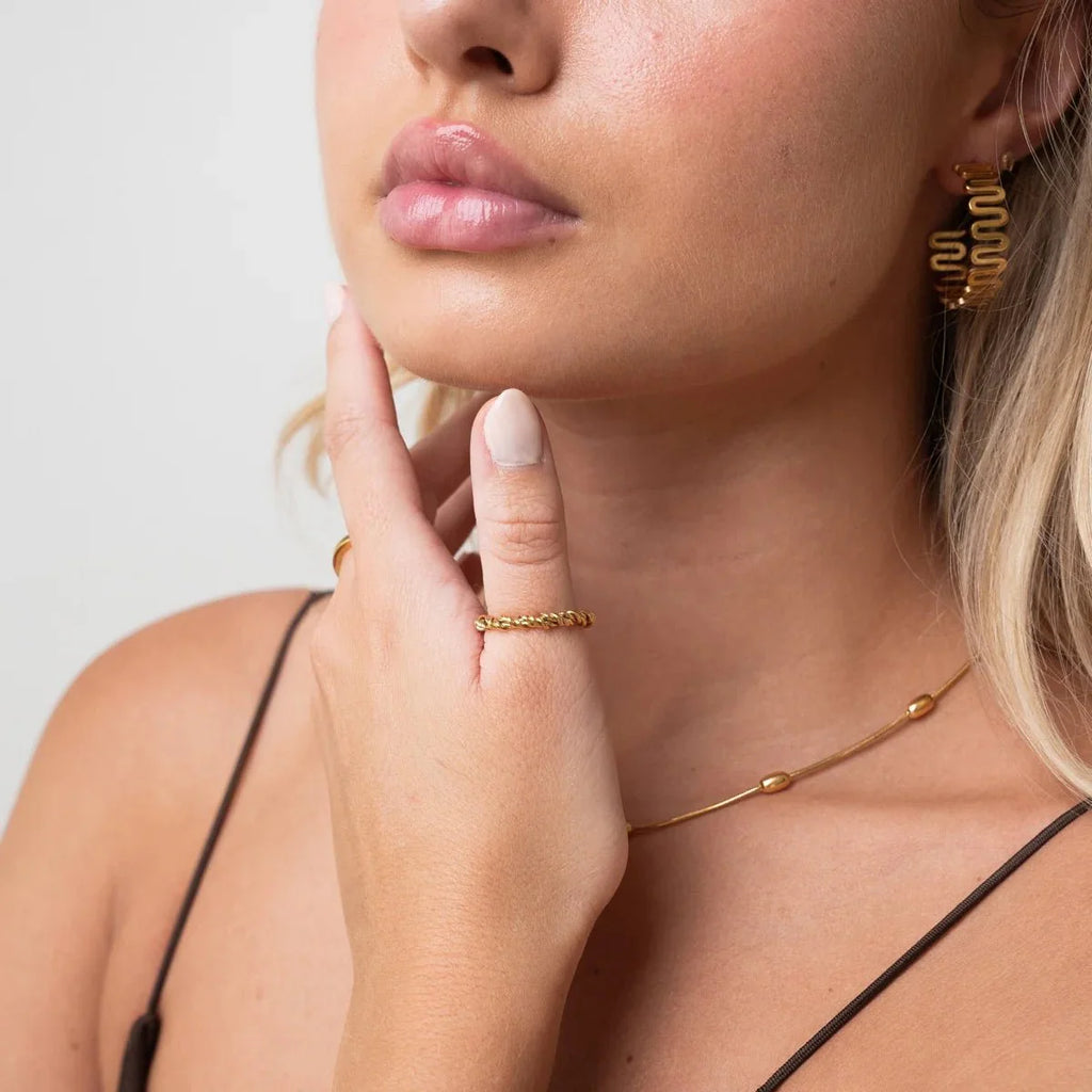 18K Gold Plated Spiral Ring