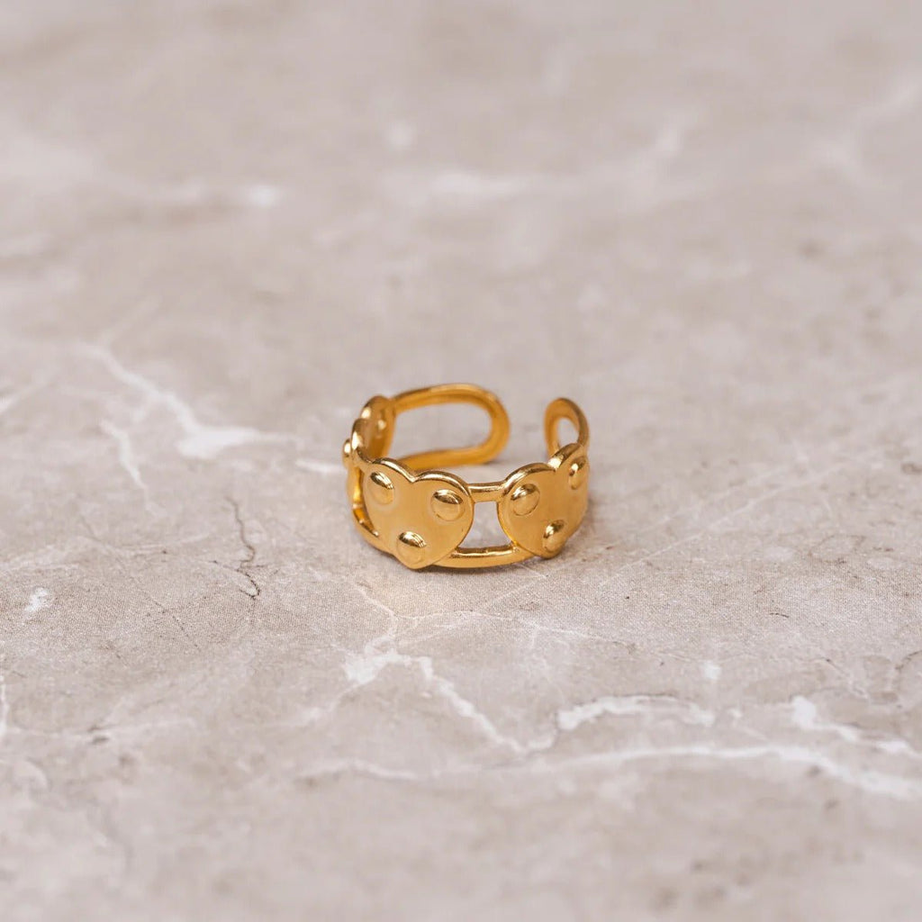 Eternal Heart Adjustable Ring Plated in 18K Gold