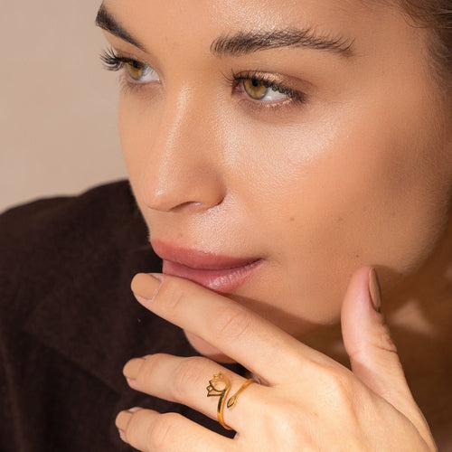 18K Gold Plated Lotus Flower Ring