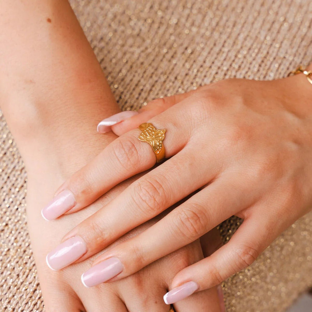 Adjustable Flora Ring Plated in 18K Gold