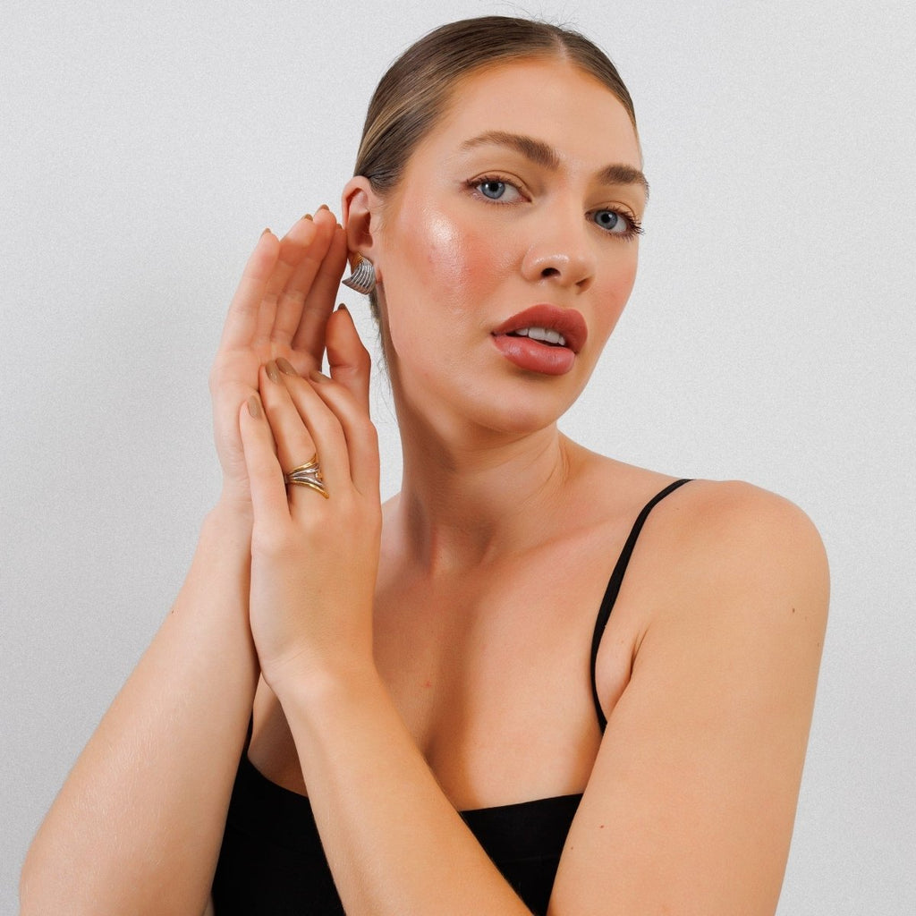 Adjustable Flow Ring with Gold and Silver Finish