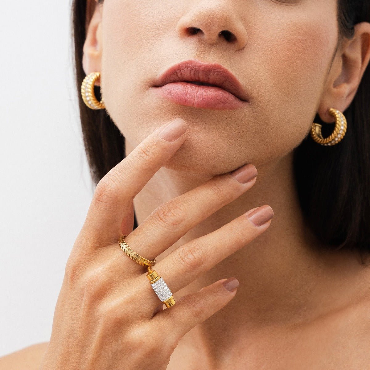 Glitz Ring Rotating Plated in 18K Gold