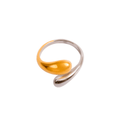 Adjustable Drop Ring with Mixed Gold and Silver Finishes
