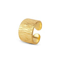 Wide Textured Adjustable Ring Plated in 18K Gold