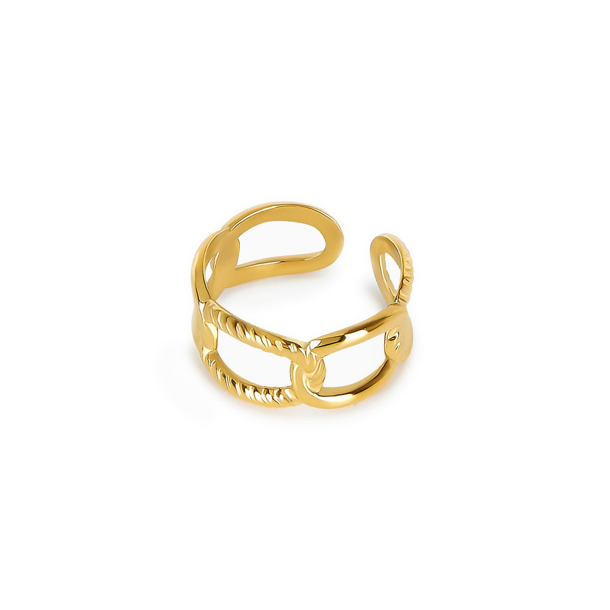 Adjustable Link Ring Plated in 18k Gold