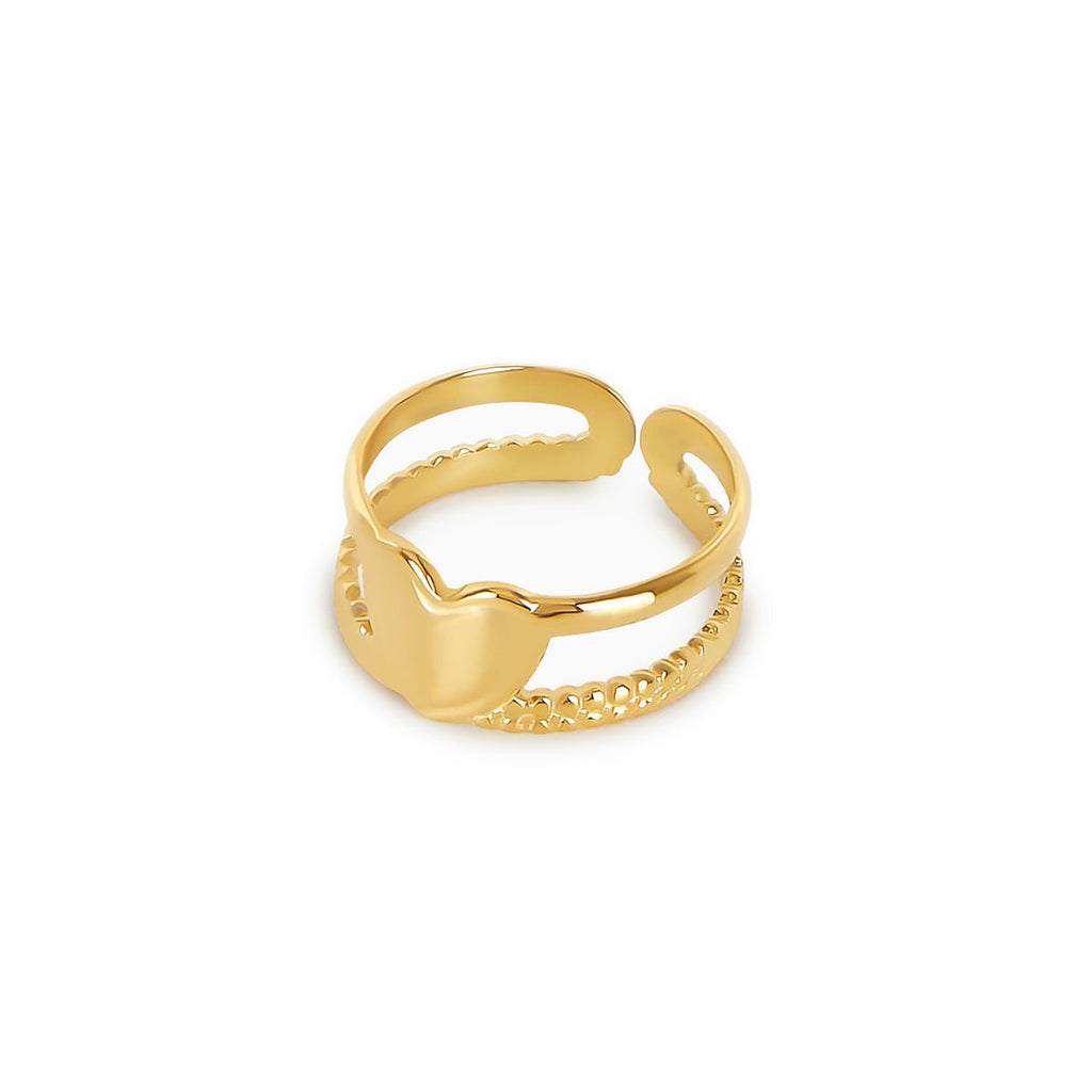 Adjustable Love Ring Plated in 18k Gold