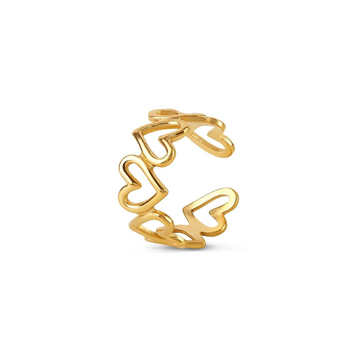 Adjustable Love Cut-Out Ring Plated in 18K Gold