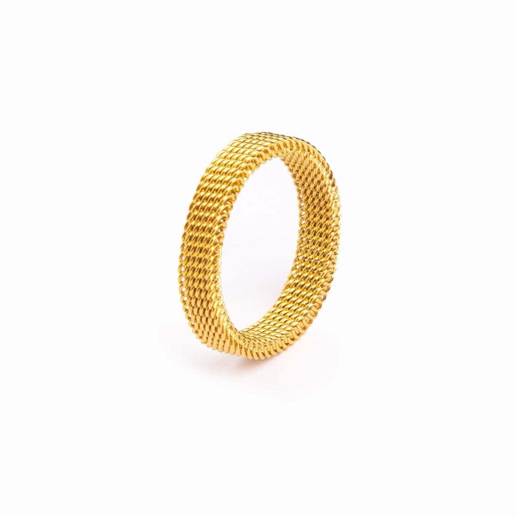 Motion Mesh Ring Plated in 18K Gold