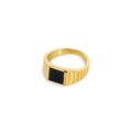 Black Ring Plated in 18k Gold