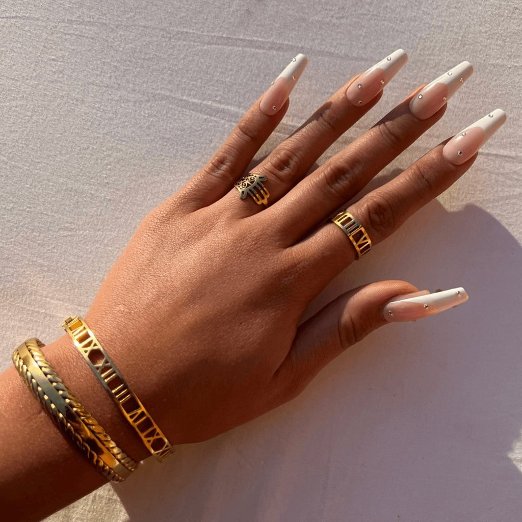 Roman Numeral Ring Plated in 18K Gold