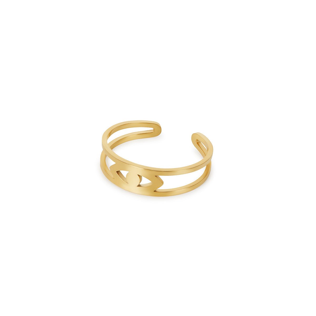 Adjustable Evil Eye Ring Plated in 18K Gold