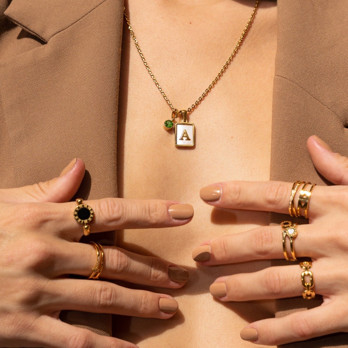 Adjustable Evil Eye Ring Plated in 18K Gold