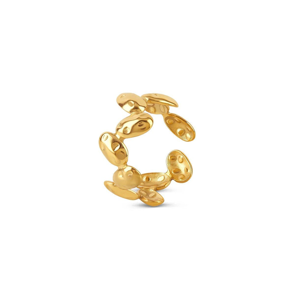 Textured Organic Adjustable Ring Plated in 18K Gold