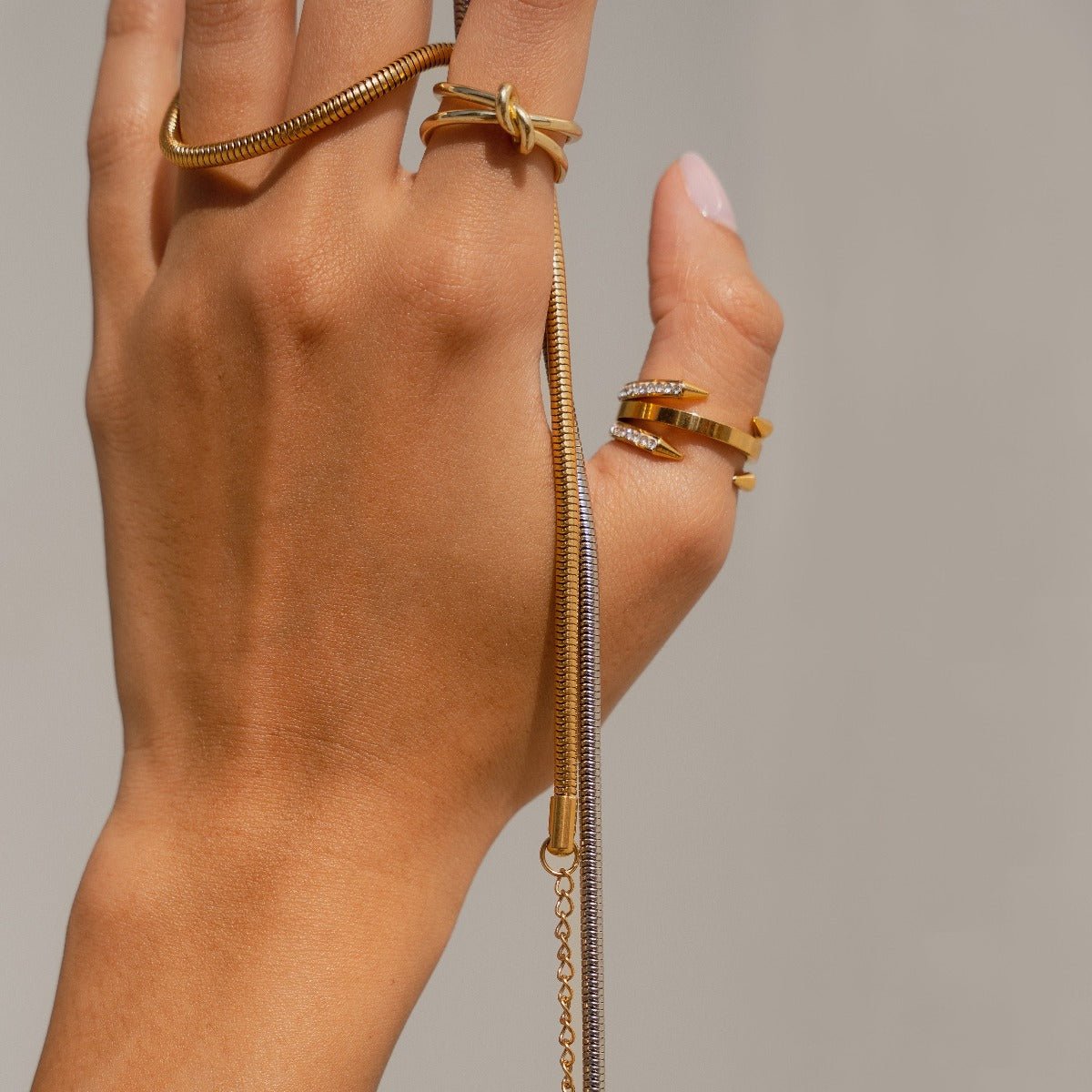 Nail Ring with Gold Plating 18K