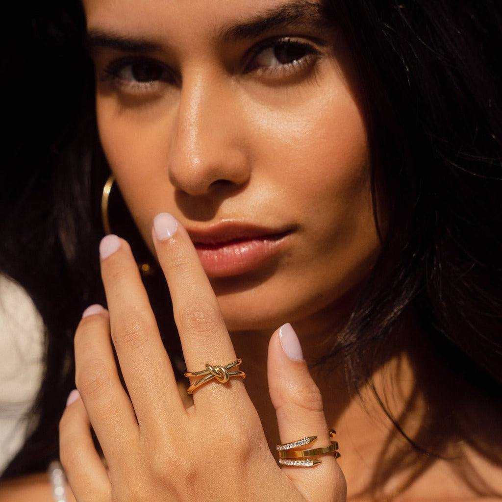 Nail Ring with Gold Plating 18K