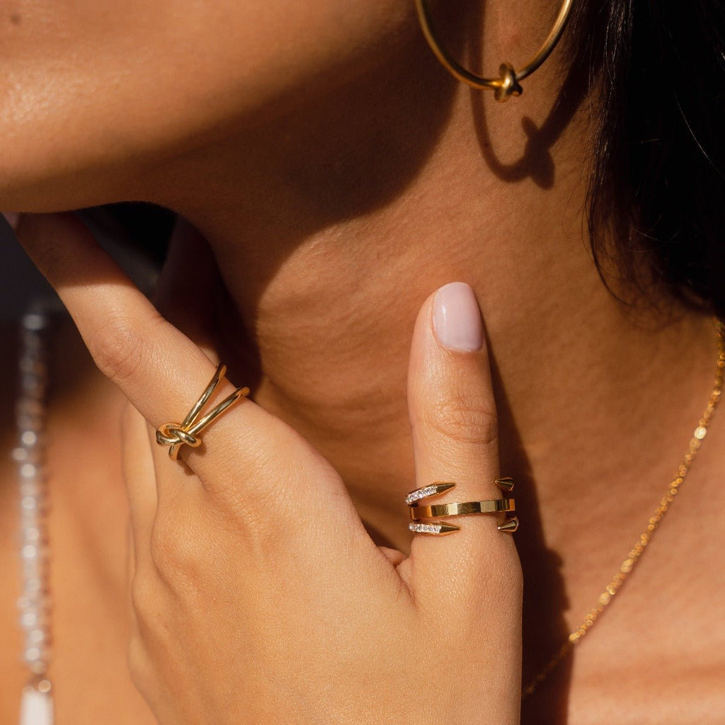 Nail Ring with Gold Plating 18K