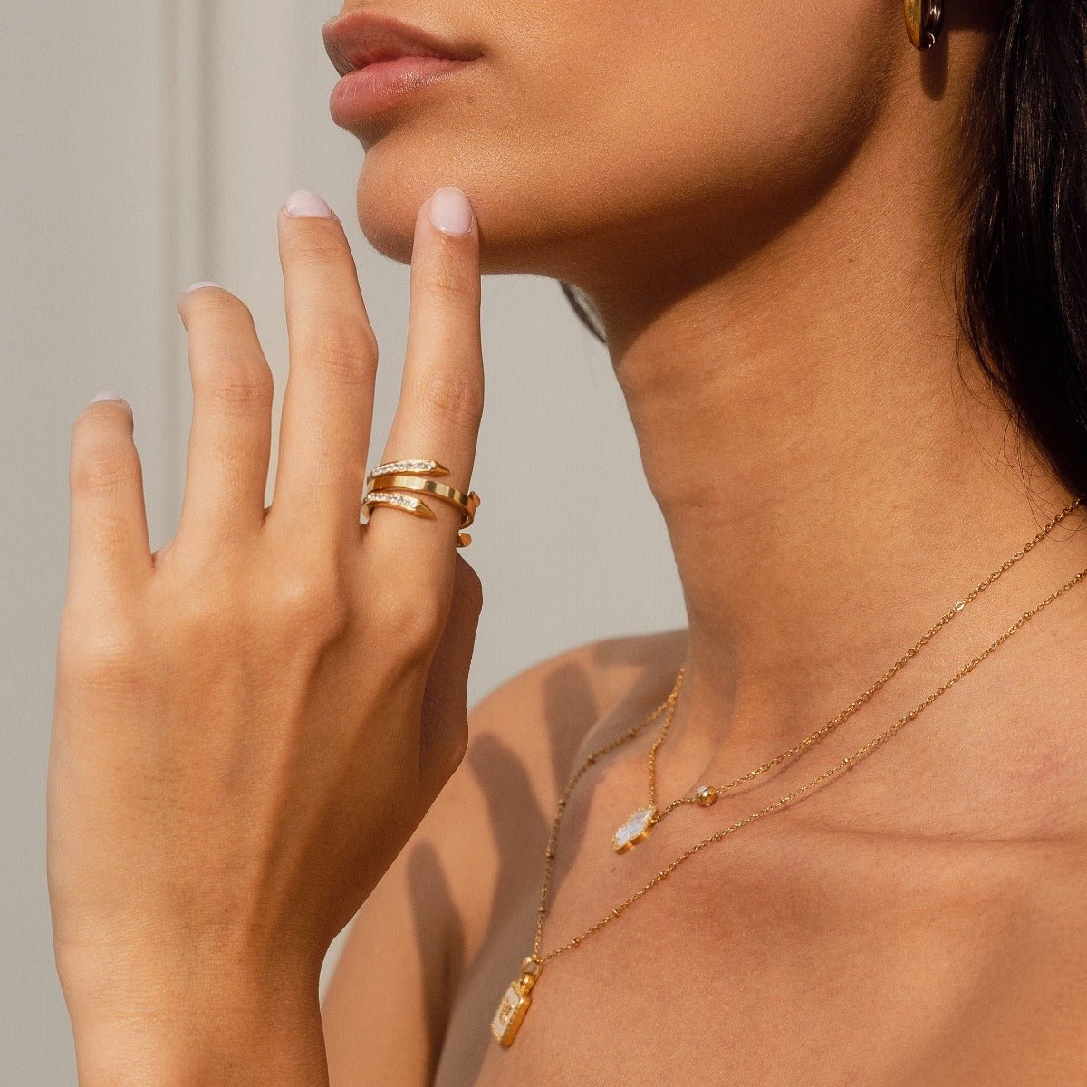 Nail Ring with Gold Plating 18K