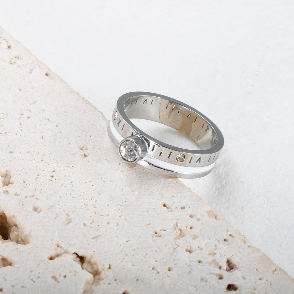 Queen Ring Crystal Stone - Silver