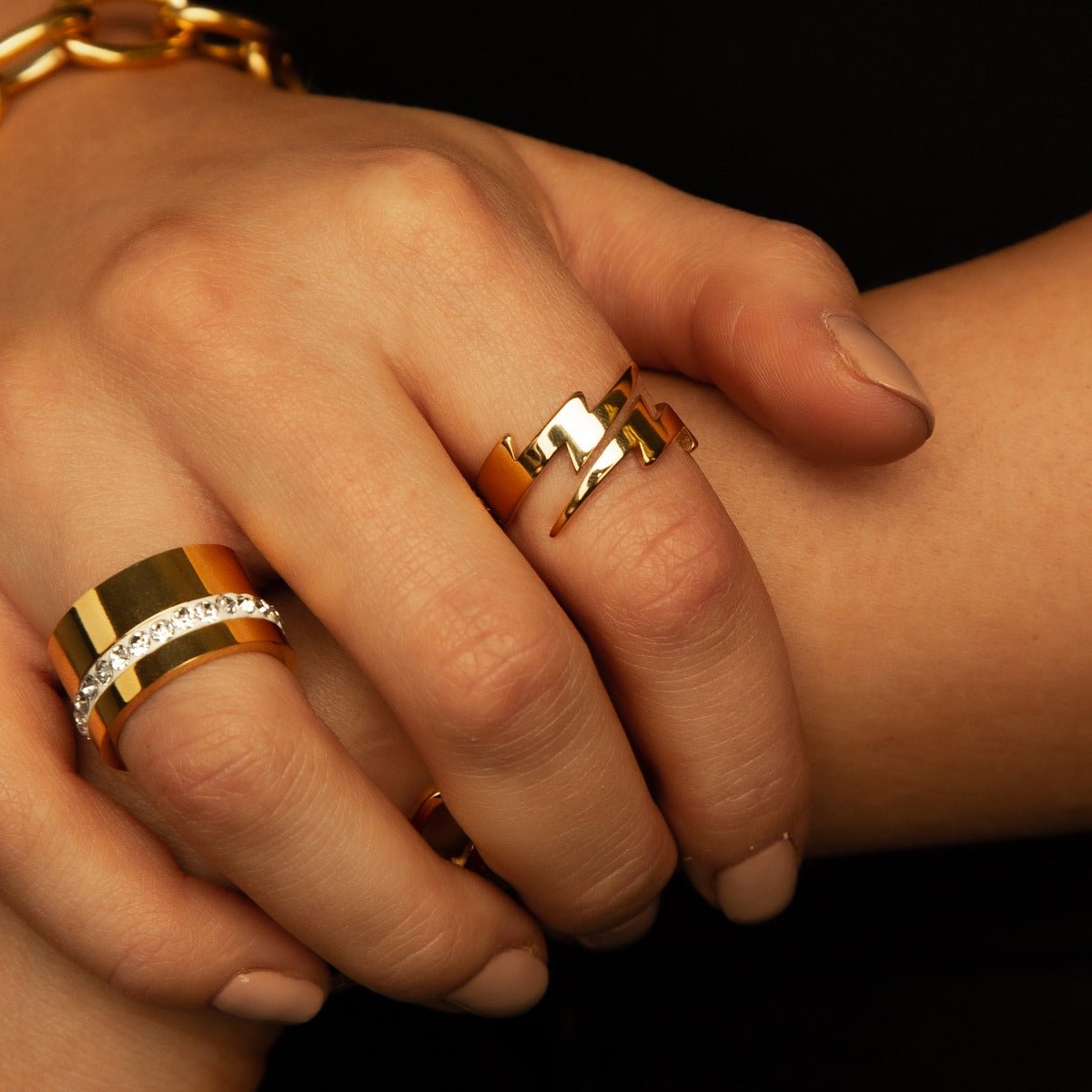 Lightning Ring Plated in 18K Gold