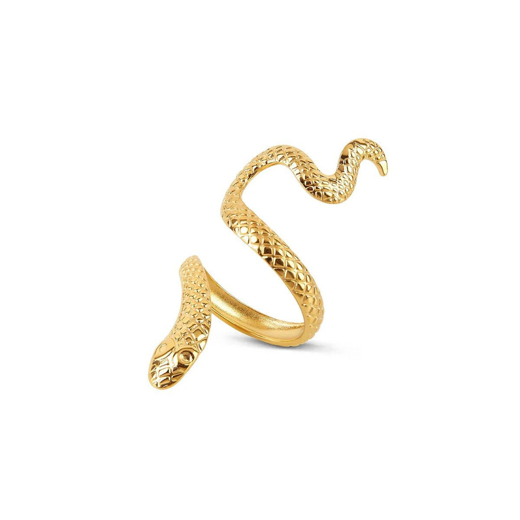 Adjustable Snake Ring Plated in 18K Gold