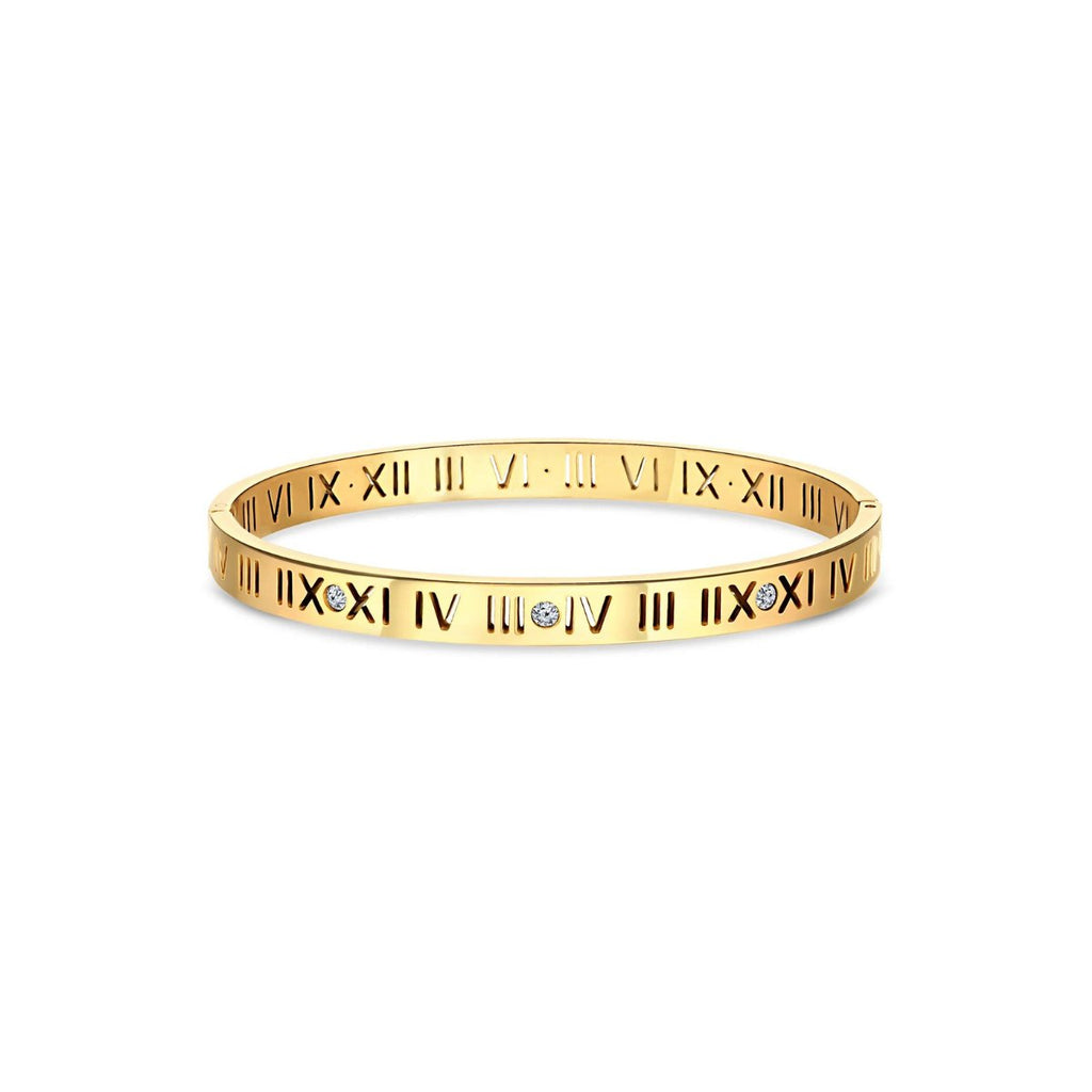 Roman Numeral Bracelet Plated in 18K Gold