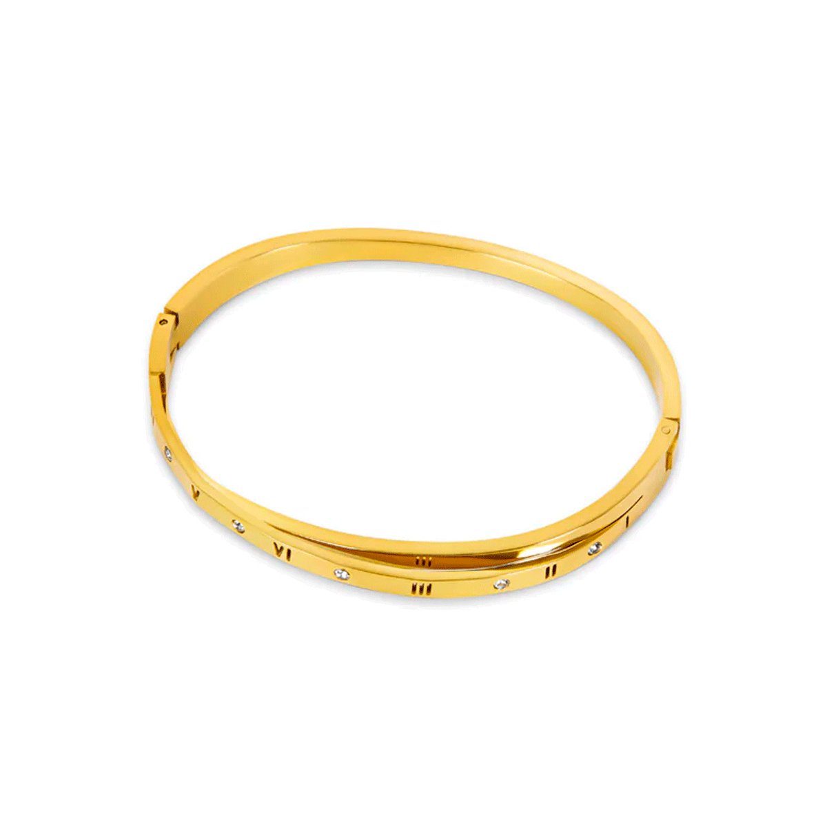 Intertwined Roman Numerals Bracelet Gold Plated 18k
