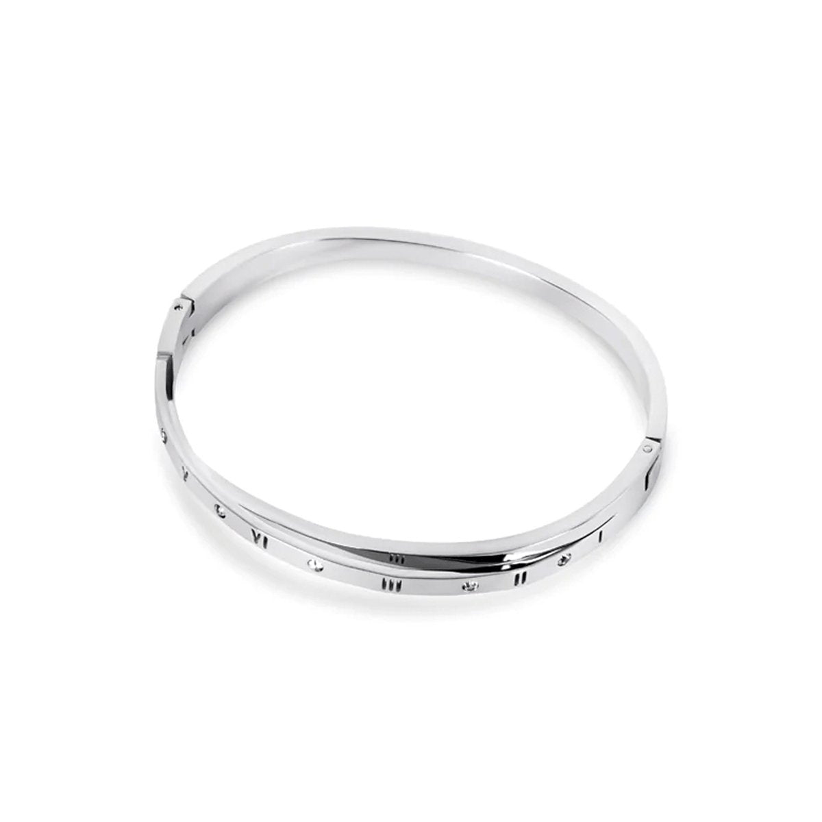 Intertwined Roman Numeral Bracelet - Silver